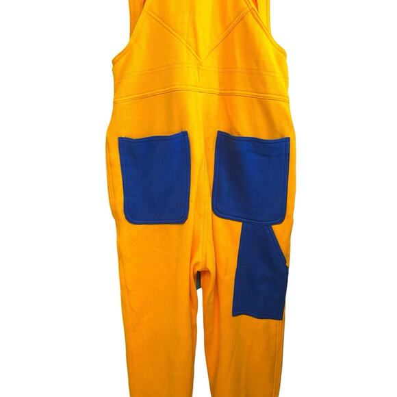 Champion Super‎ Fleece 3.0 Sweatpant Overalls Size XS Yellow Blue Embroidered - Picture 8 of 11